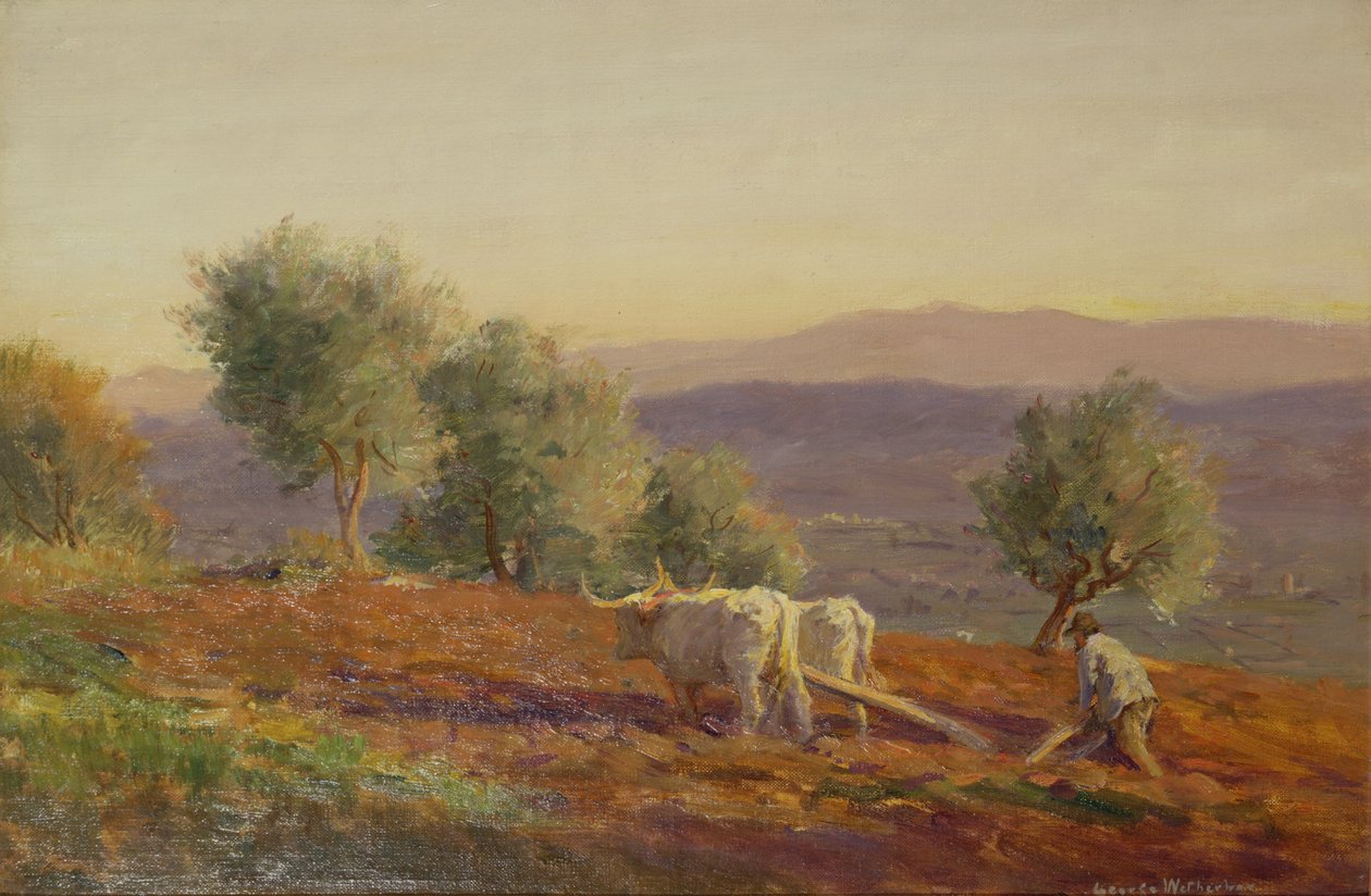 Where Virgil Sang, Man Ploughing, 1912 af George Faulkner Wetherbee