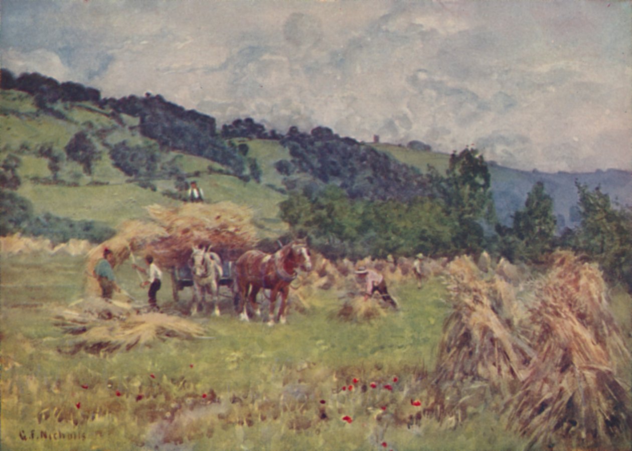 En kornmark, 1910 af George Franck Nicholls