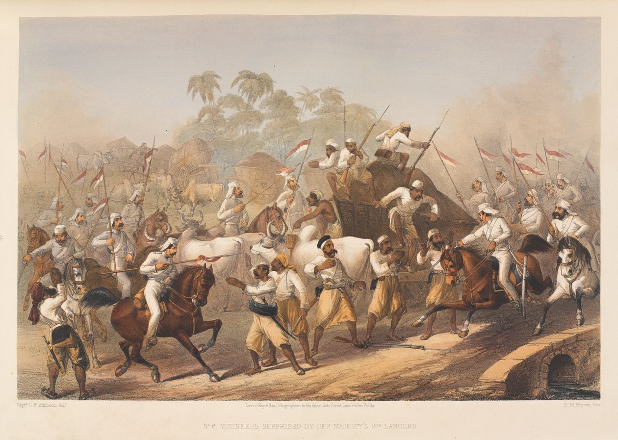 ?Mytterister overrasket af Hendes Majestæts 9. Lancers?, 1857 af George Francklin Atkinson