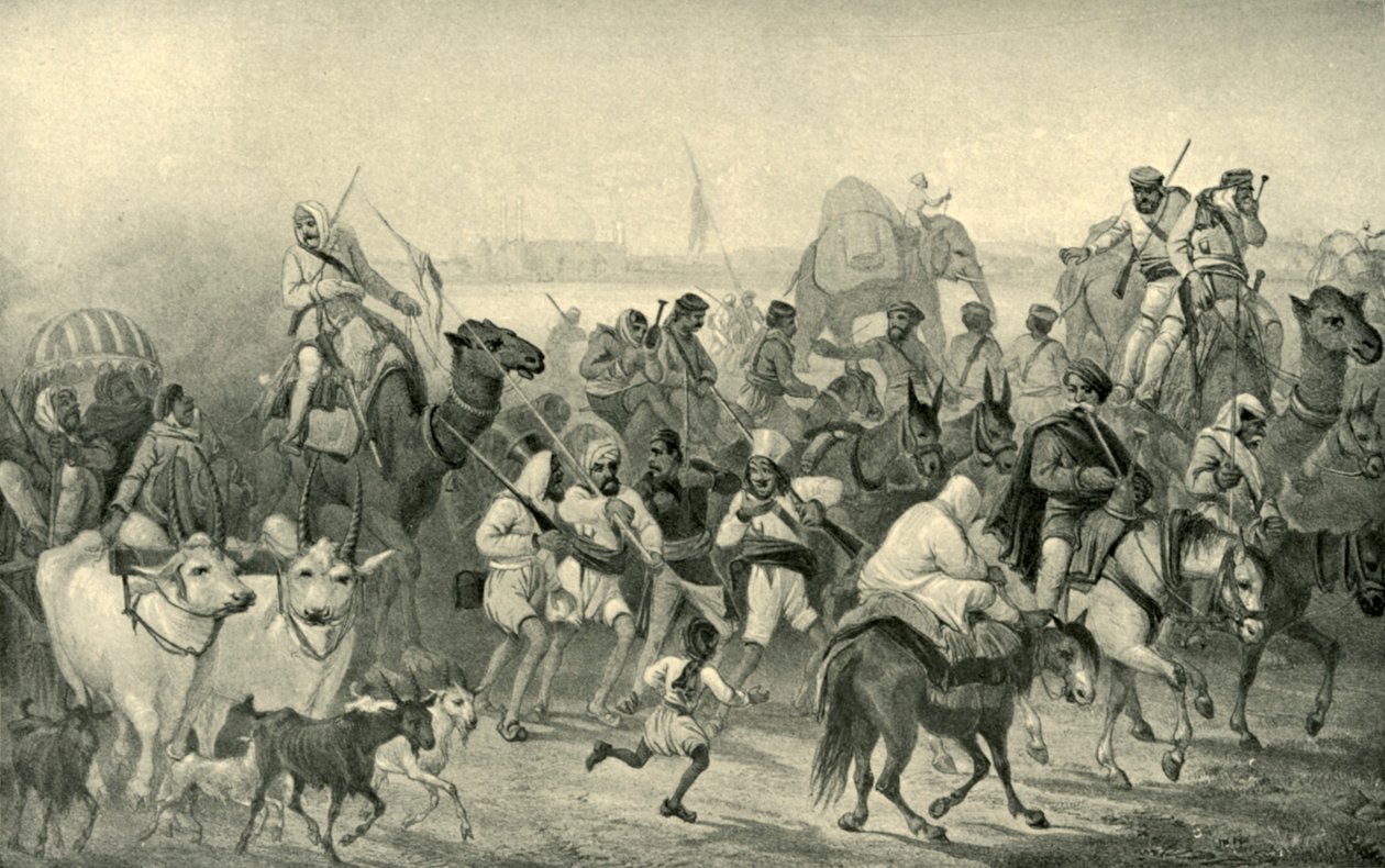 Native Auxiliaries, der skynder sig til Delhi, c1850
