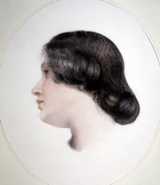 Portræt af fru Thoby Prinsep, ca. 1835 (farvet kridt på papir) af George Frederic Watts