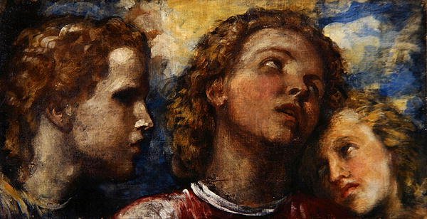 Skitse af tre hoveder (olie på lærred) af George Frederic Watts