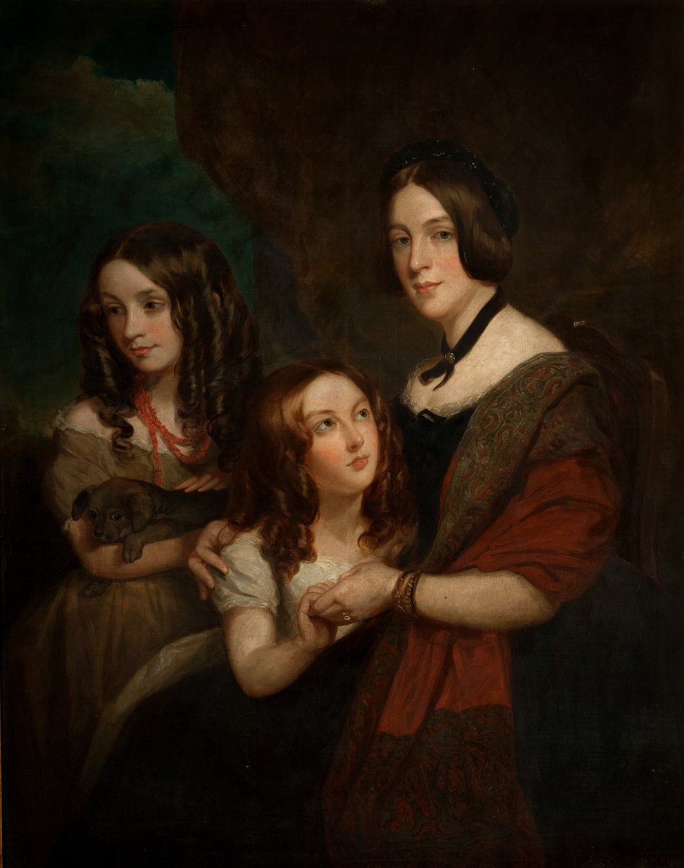 Lady Caroline Towneley med to af hendes døtre, Caroline og Emily (kopi efter Francis Grant), 1860 af George Frederick Clarke