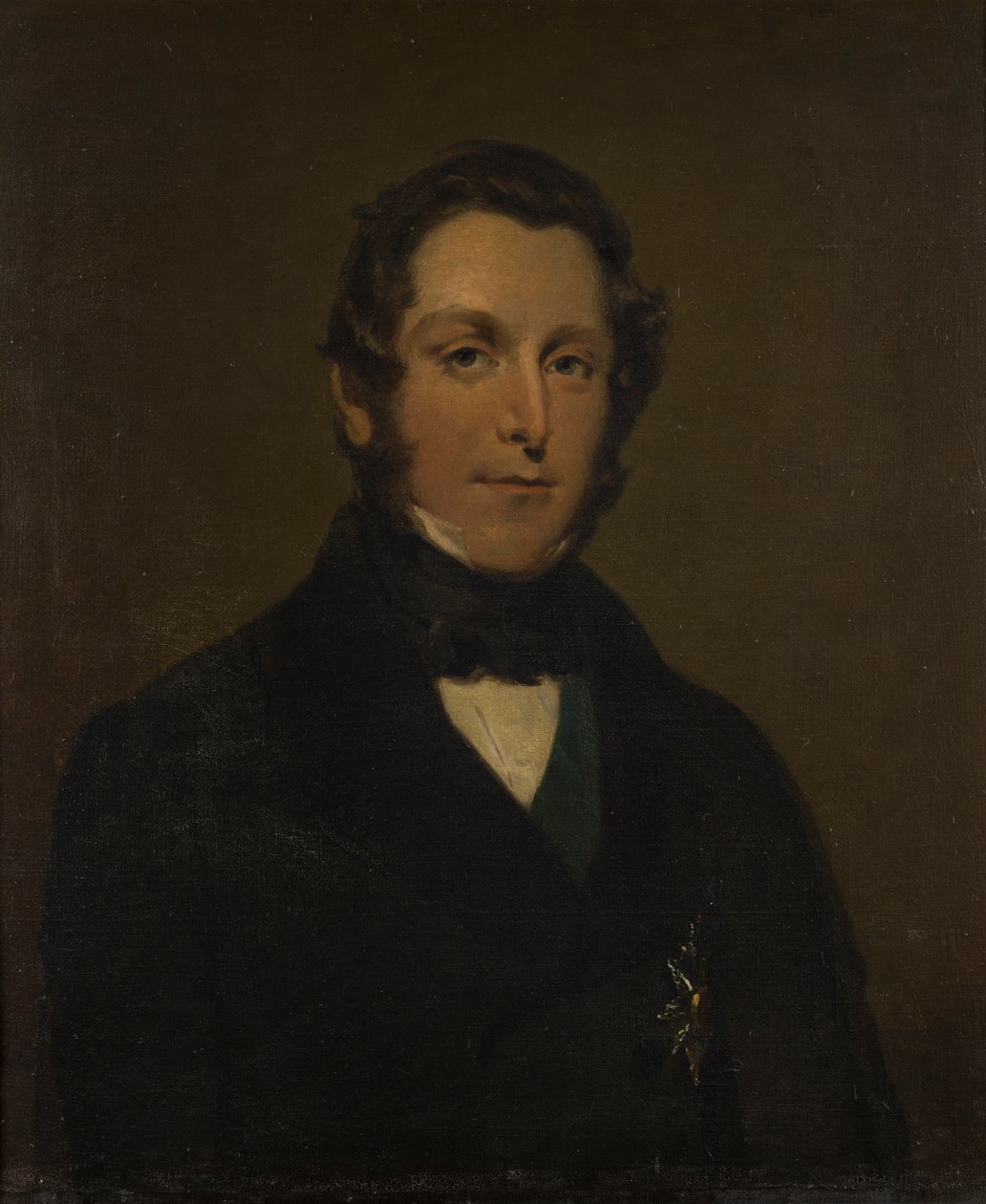 Portræt af James Andrew Broun Ramsay, ca. 1. markis af Dalhousie (1812-1860), ca. 1833-60 (olie på lærred) af George Frederick Clarke