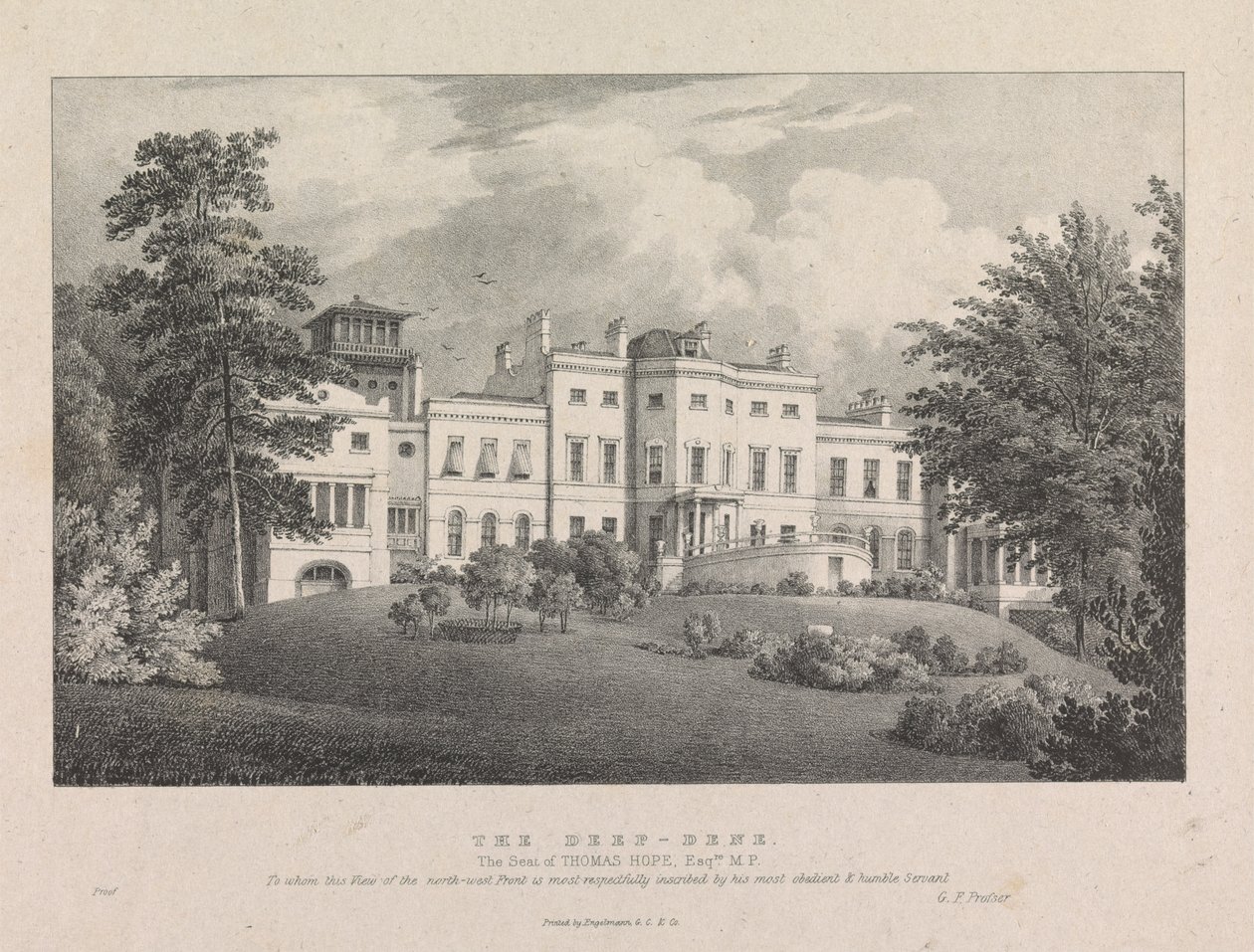 Deep-Dene. Thomas Hopes sæde, Esq. af George Frederick Prosser
