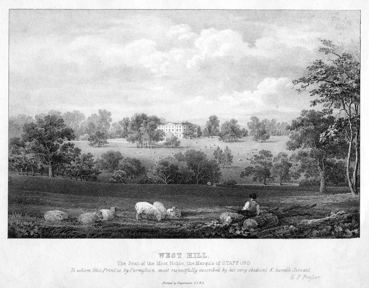 West Hill, nær Wandsworth, London, 1800-tallet. af George Frederick Prosser