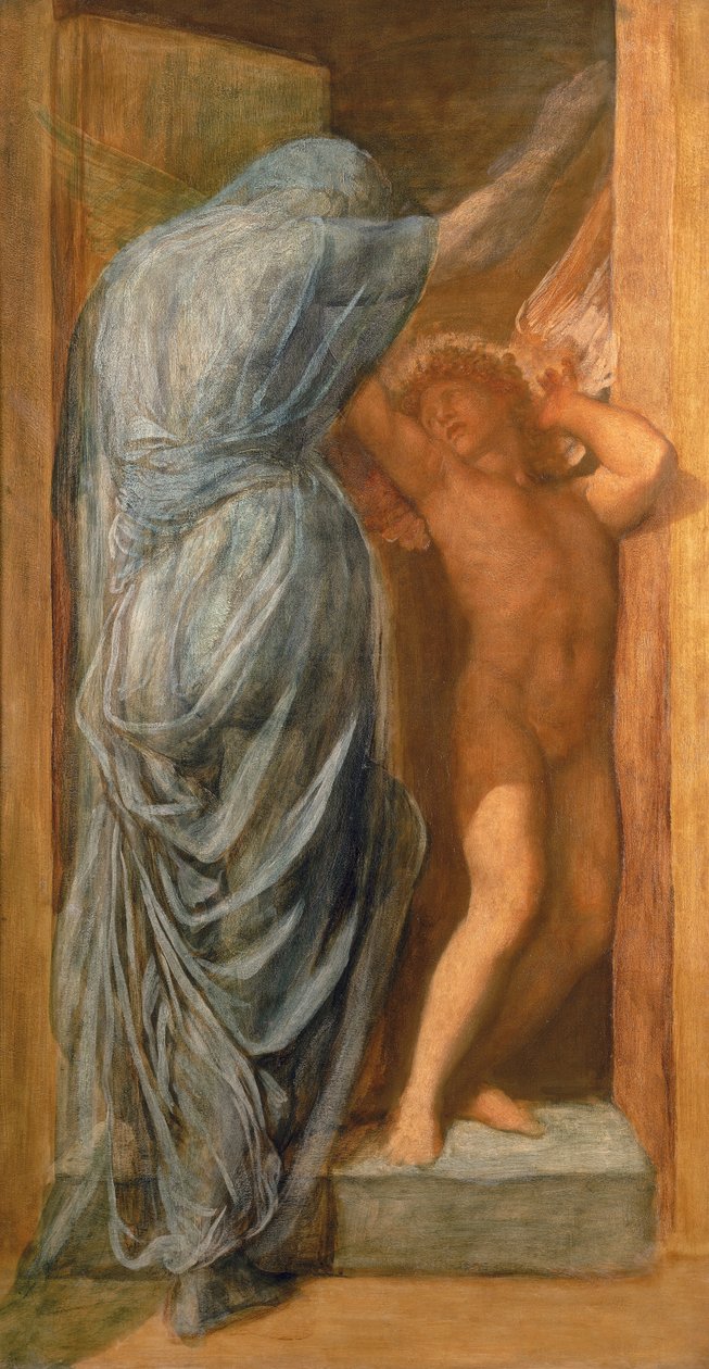 Kærlighed og død (olie på panel) af George Frederick Watts