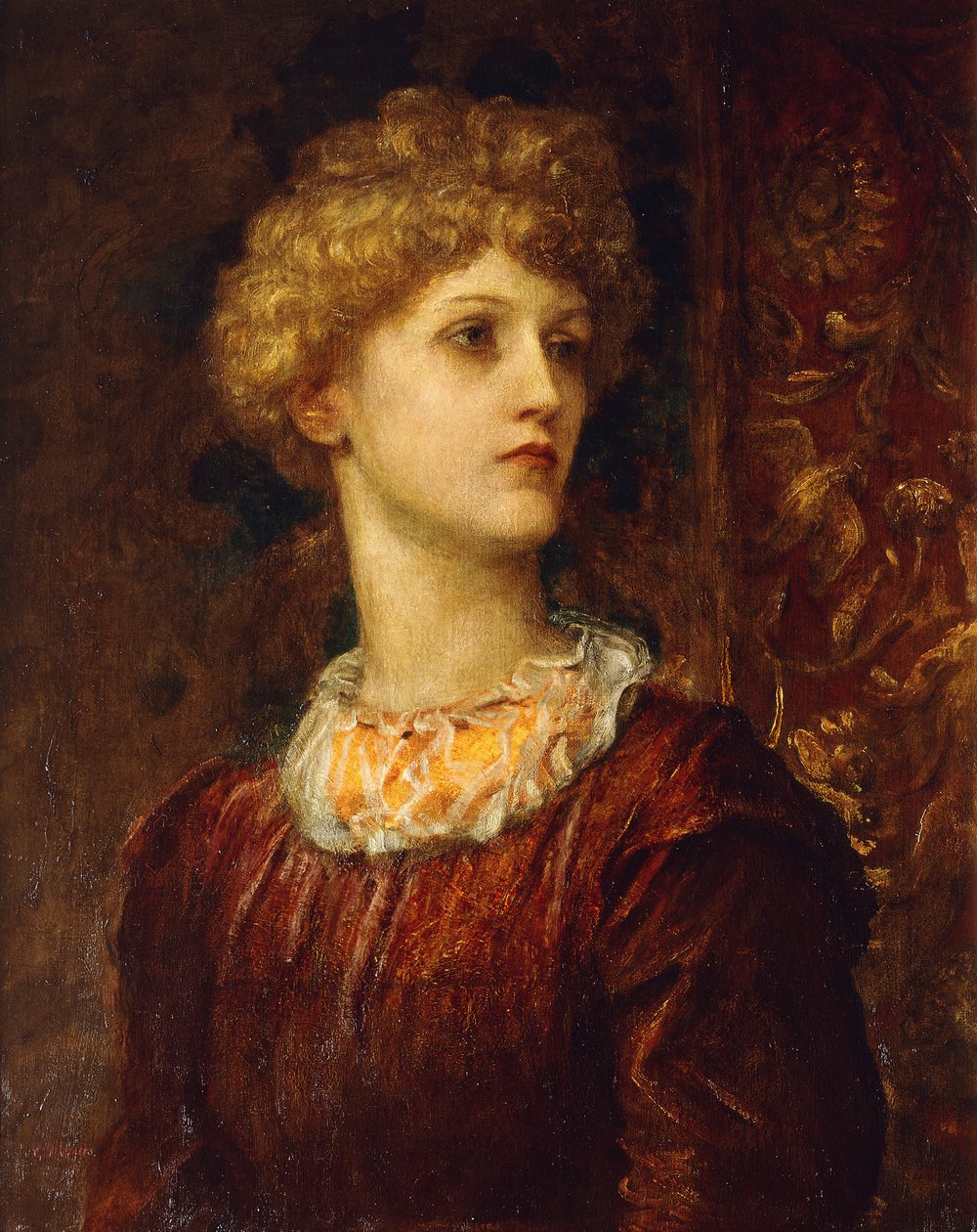 Portræt af Dorothy Dene, bustelængde, af George Frederick Watts