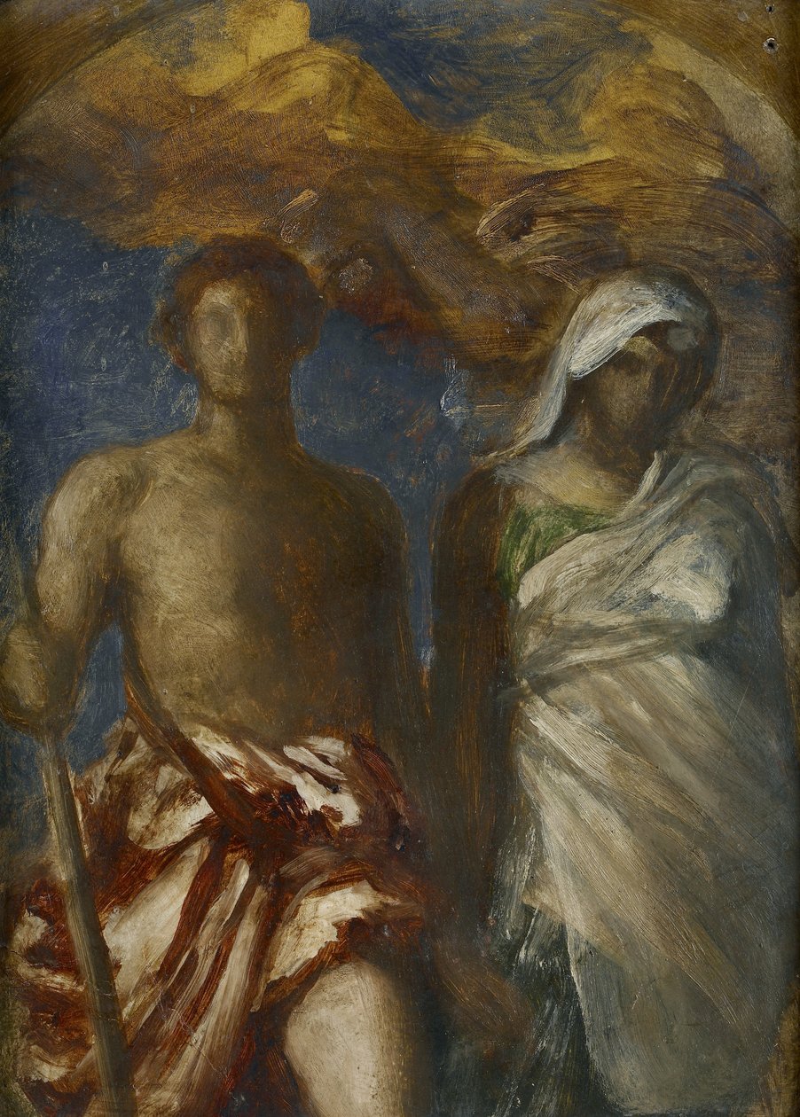 Tid og død, ca. 1868 (olie på karton) af George Frederick Watts