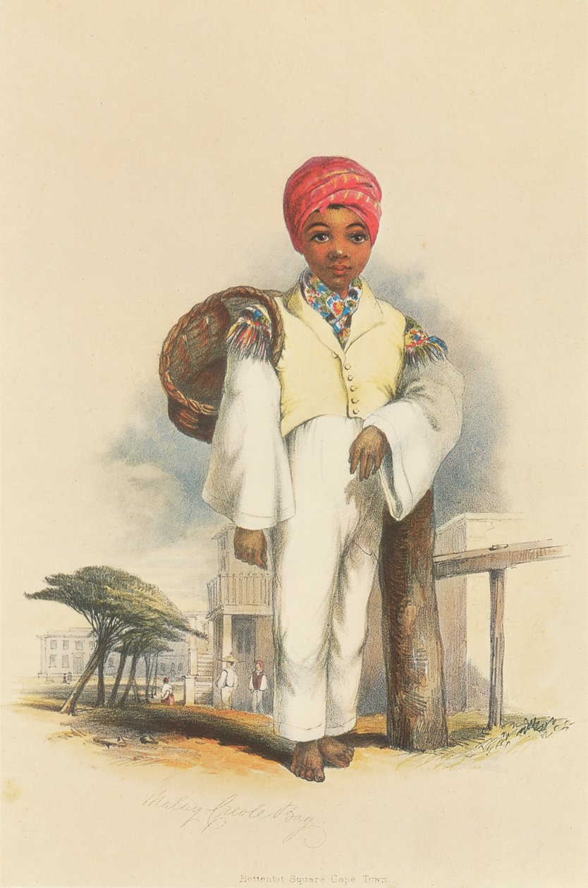 En dreng af blandet race, der blander malaysisk og østafrikansk arv, Cape Town af George French Angas