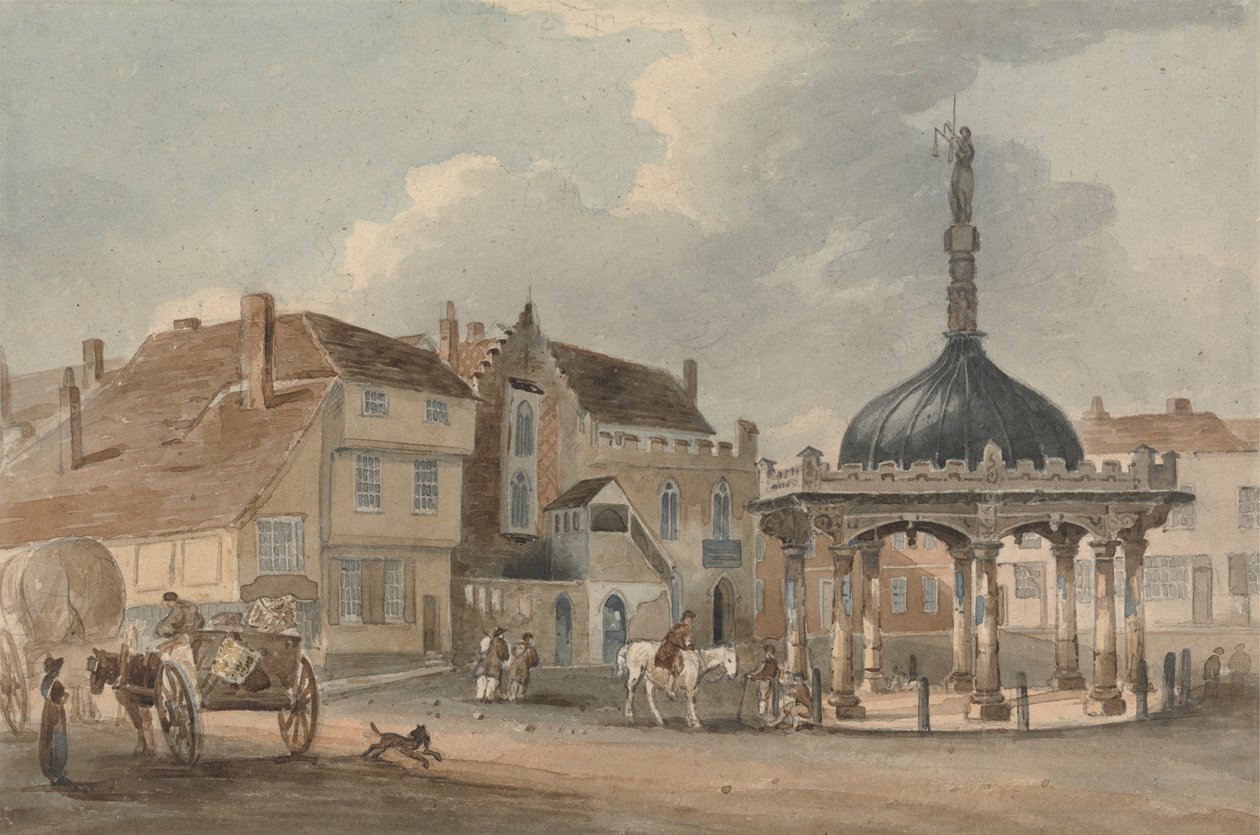 Corn Hill og Moot Hall, Ipswich af George Frost