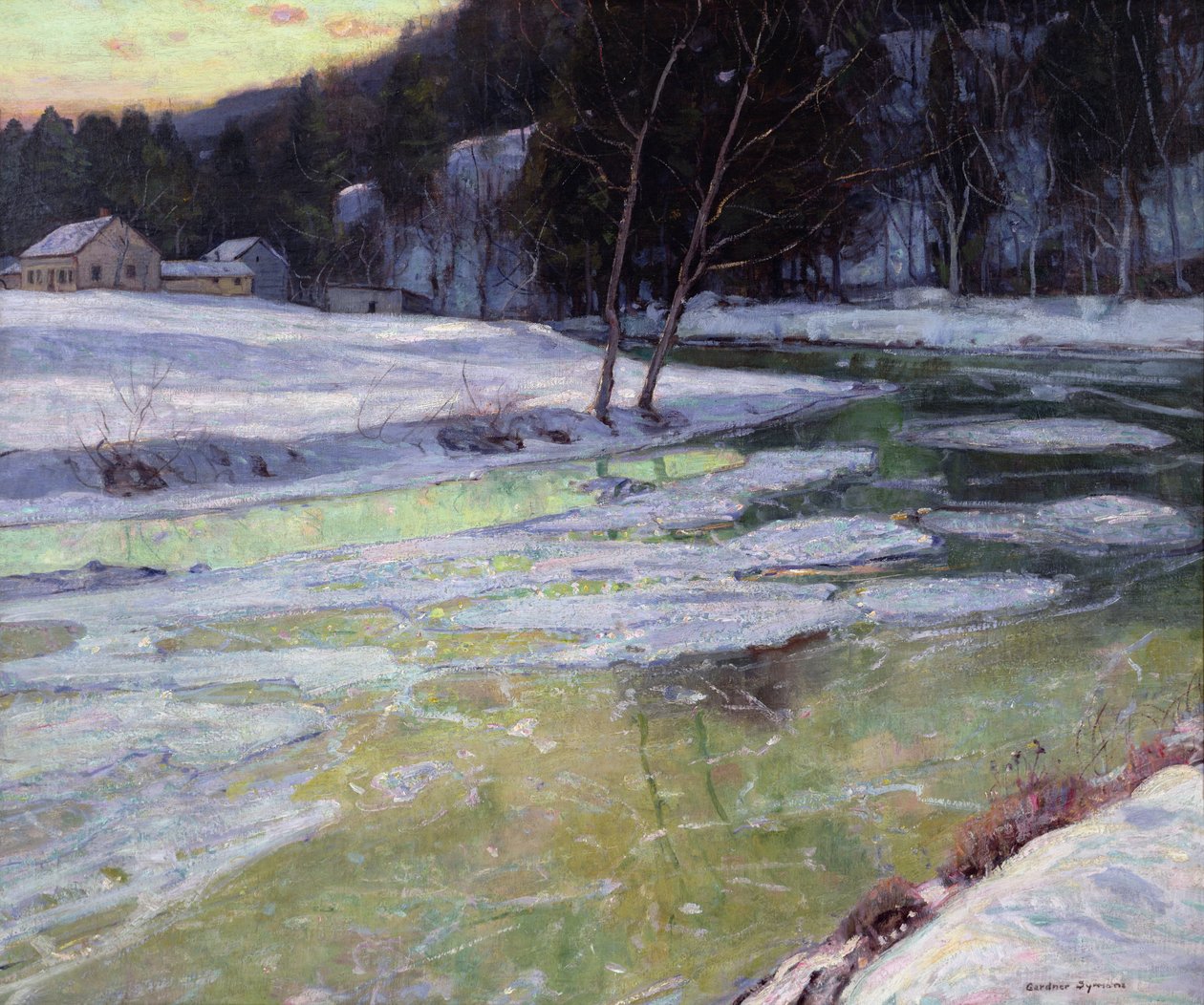 Stilhed og aftenlys (olie på lærred) af George Gardner Symons