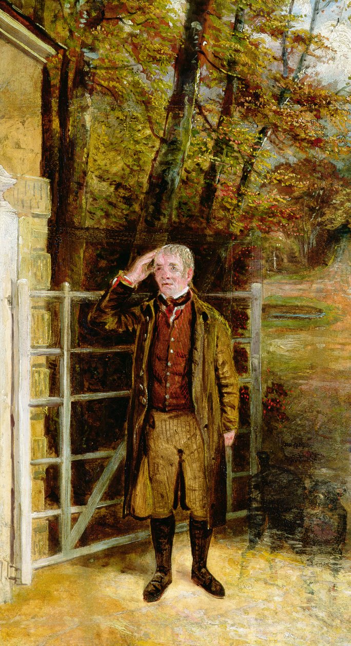 Portrætskitse af William Wright, gatekeeper i Bramham Park, Yorkshire af George Garrard