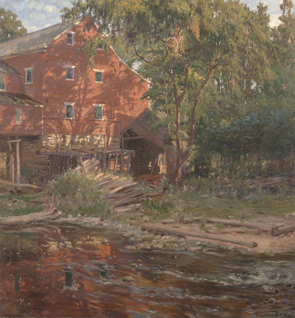 The Red Mill, ca. 1916 (olie på lærred) af George Glenn Newell