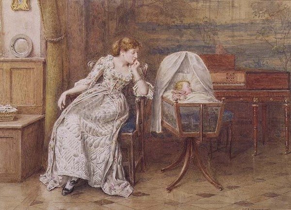 En mors kærlighed (akvarel) af George Goodwin Kilburne