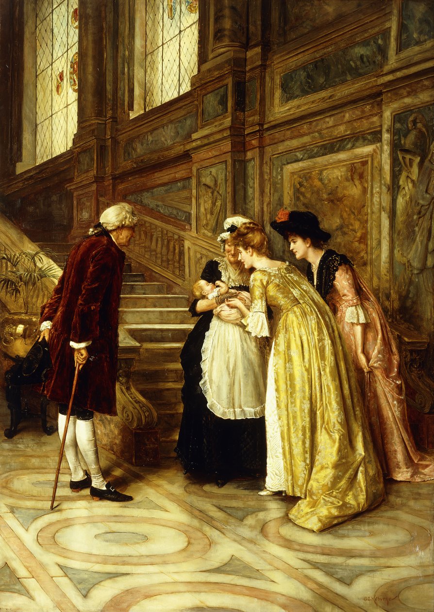 Beundrer babyen, af George Goodwin Kilburne