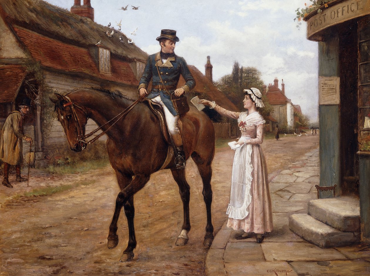 Indsamling af posten, af George Goodwin Kilburne