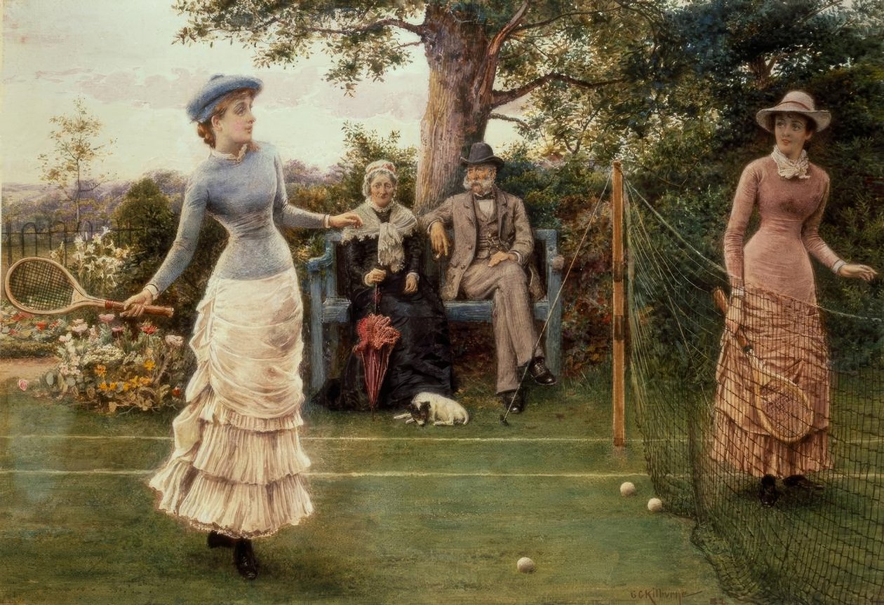 G.G. Kilburne, tennisspil / maleri, 1882 af George Goodwin Kilburne