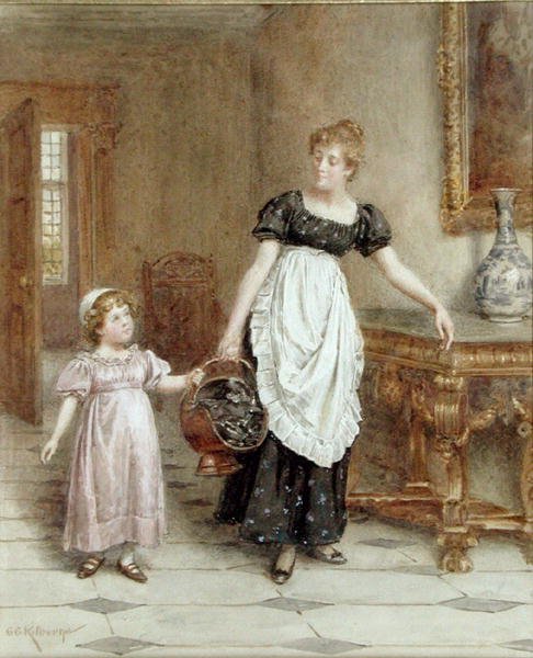 Mange hænder laver let arbejde (akvarel på papir) af George Goodwin Kilburne
