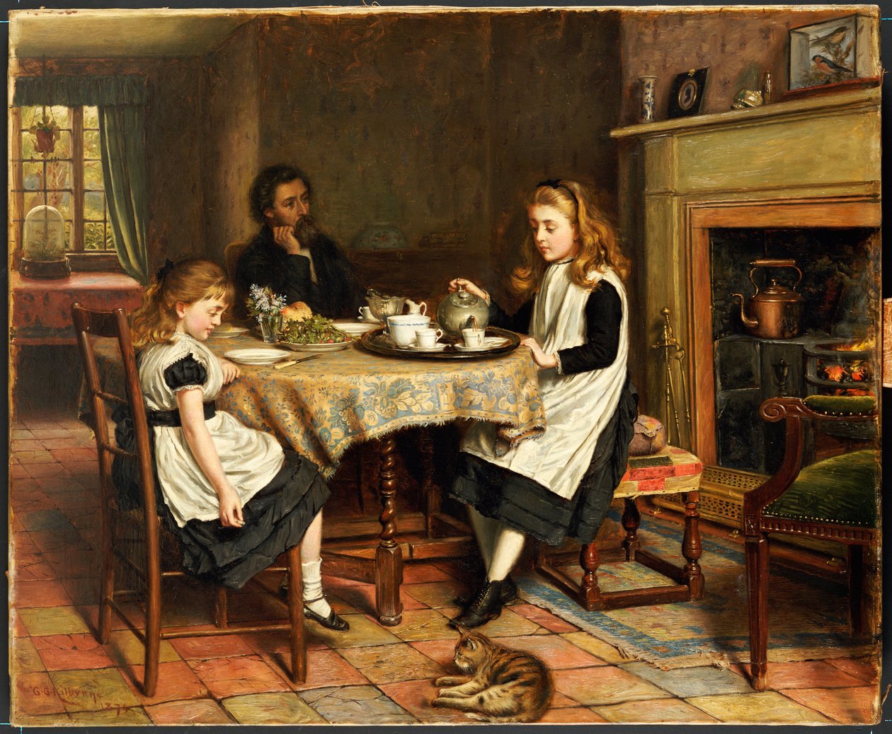 Der er ingen Fireside..., 1874 af George Goodwin Kilburne