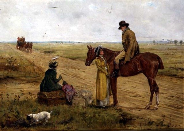Venter på scenetræneren af George Goodwin Kilburne