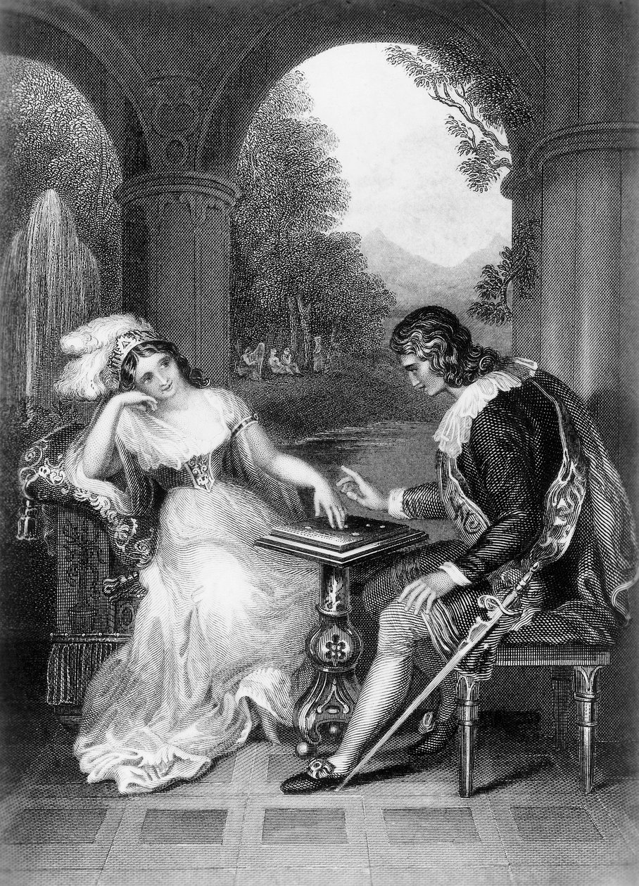 Illustration fra et værk af George Gordon Byron (1788-1824), kobberstik, fra Lord Byrons samlede værker af George Gordon Byron