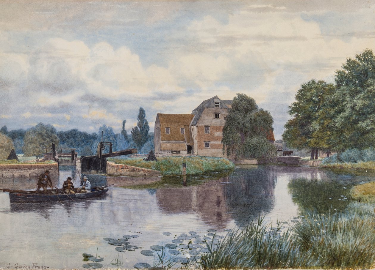 Hemingford Mill, On the Ouse, Huntingdonshire af George Gordon Fraser