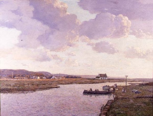 Rhyl Estuary, North Wales (olie på lærred) af George Graham
