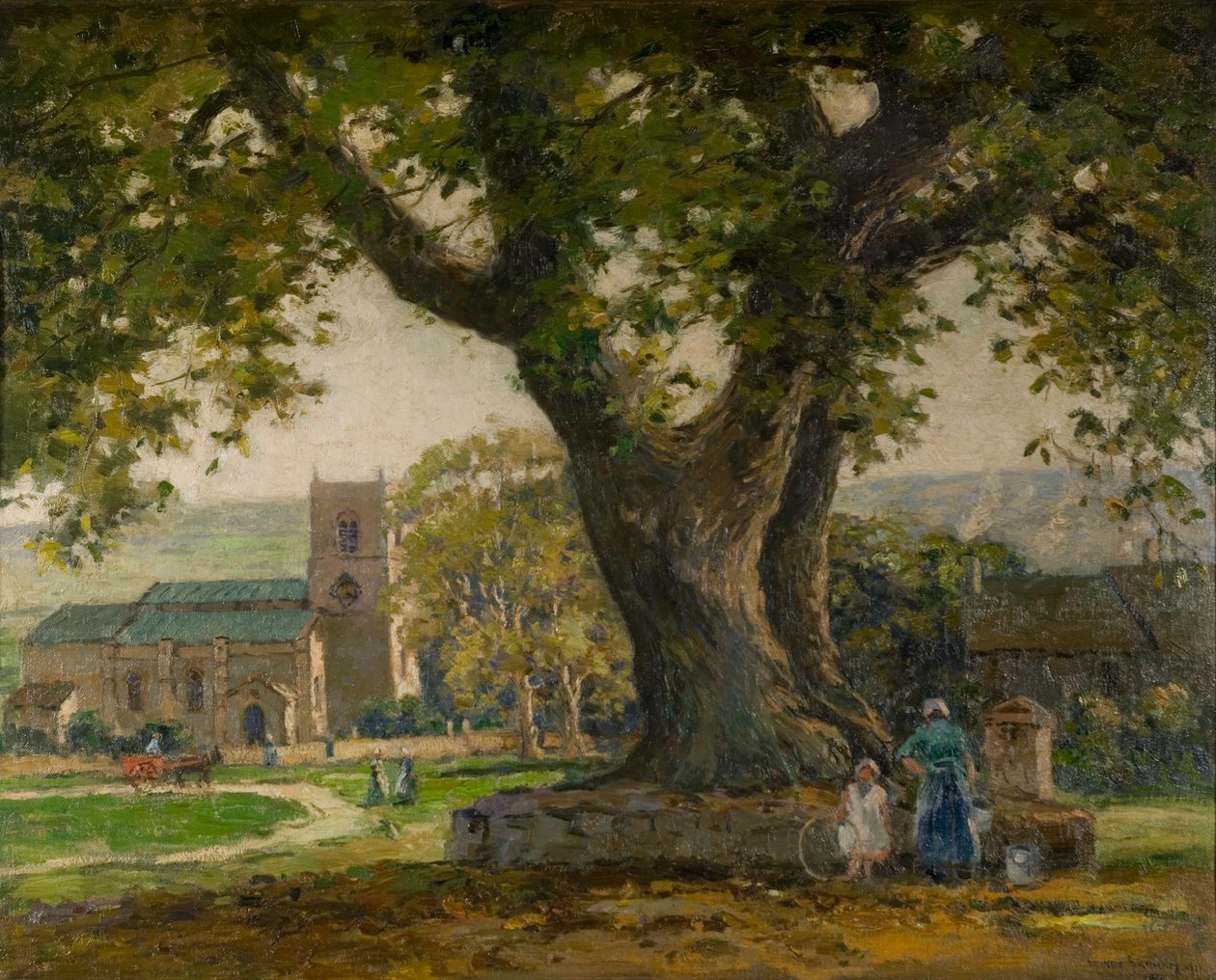 Wensley Village, Yorkshire af George Graham