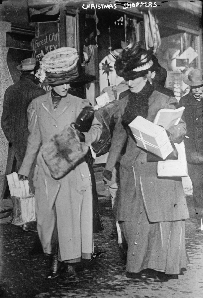 Julekøbere, ca. 1910 (s/h-billede) af George Grantham   Bain News Service Bain