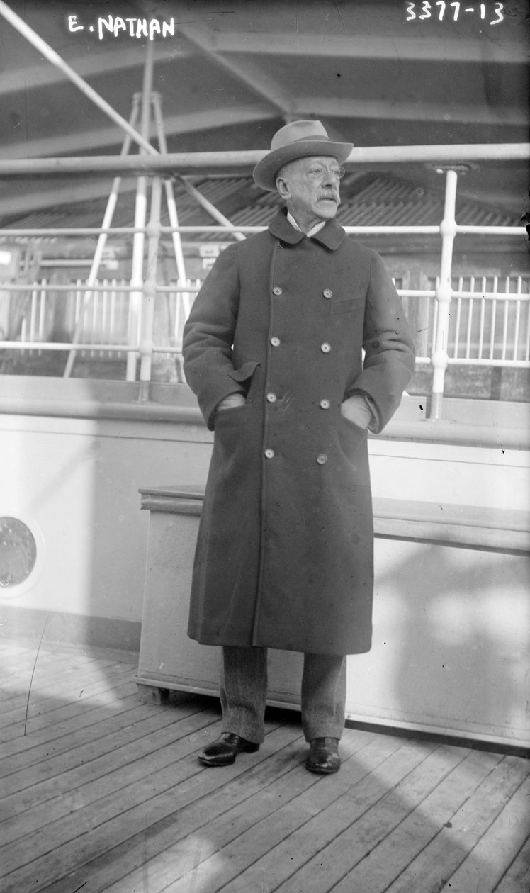 Ernesto Nathan, på oceanlinjen America fra Italien til New York, 1915 af George Grantham Bain