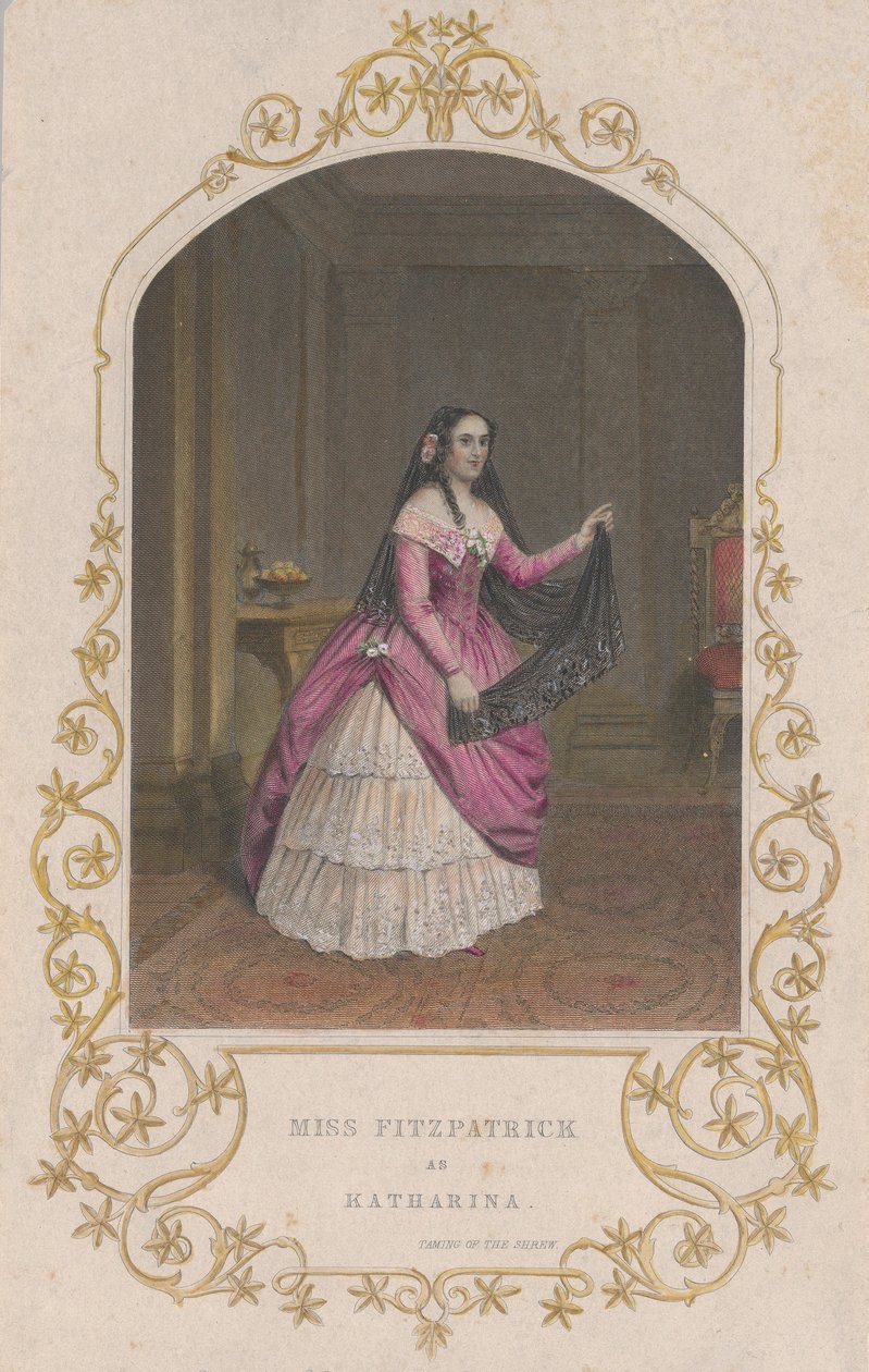 Miss Fitzpatrick som Katharina Taming of the Shrew, 1851., 1851. af George Greatbach