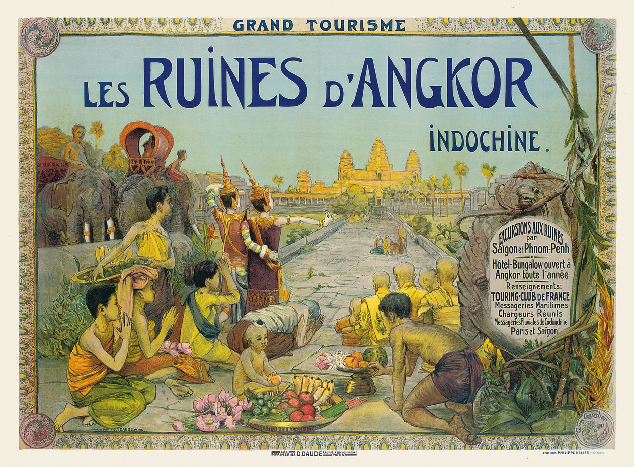 Fransk plakat, der reklamerer for templerne i Angkor i Indokina af George Groslier