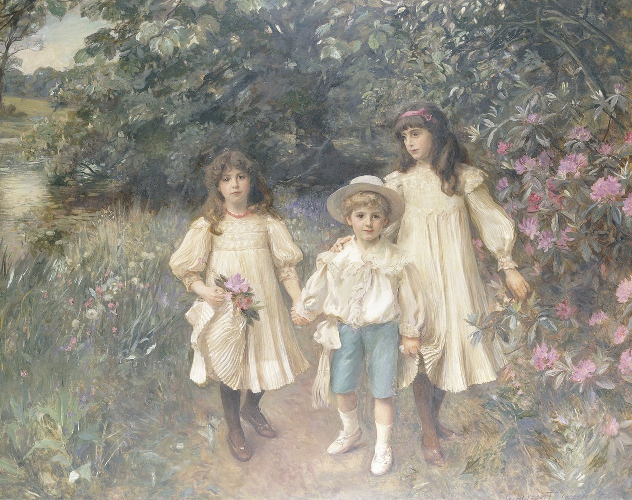 Meriel, Cynthia og George (Perkins) af George Harcourt