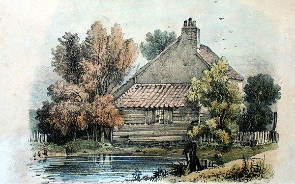 På Shepherds Bush, Middlesex, pub. 1831 af S & J Fuller (litho) af George Harley