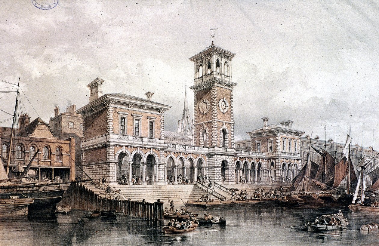 Billingsgate Wharf and Market, London, 1851 af George Hawkins