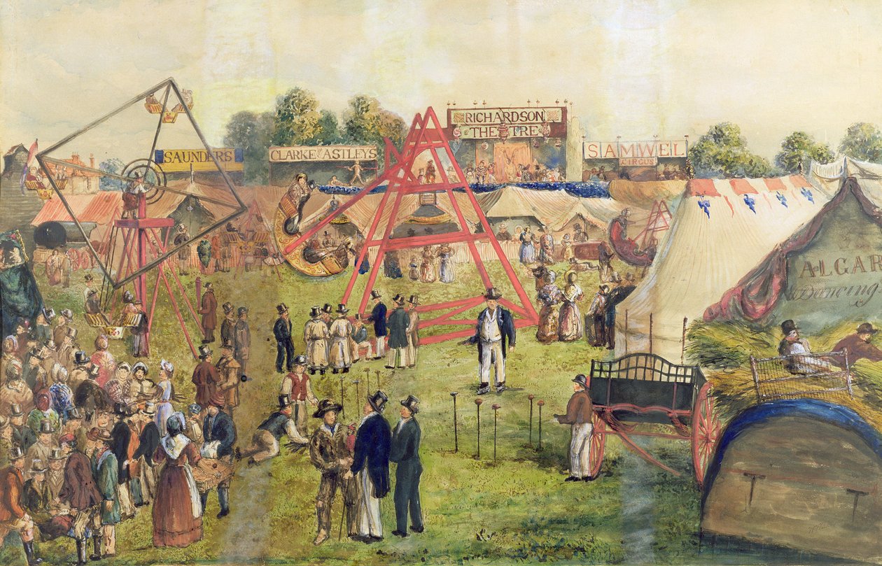 Croydon Fair, 1833 (wc og blæk på papir) af George Hawkins