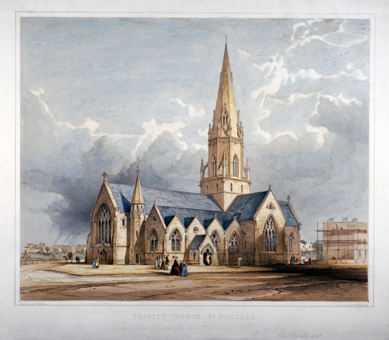 Holy Trinity Church, Hartland Road, Hampstead, London, 1850. af George Hawkins