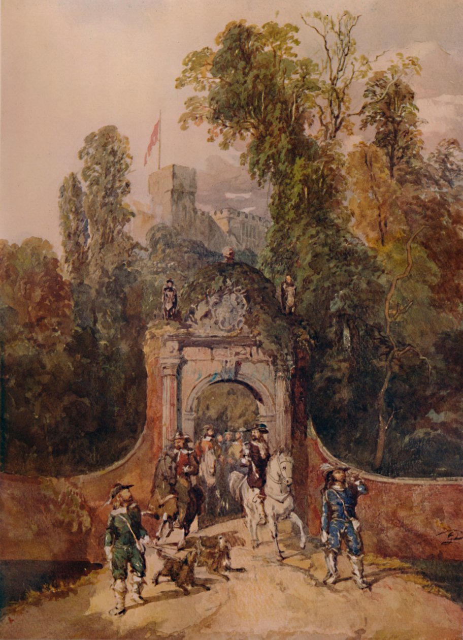 A Hawking Party Setting Out, 1800-tallet, 1935 af George Haydock Dodgson