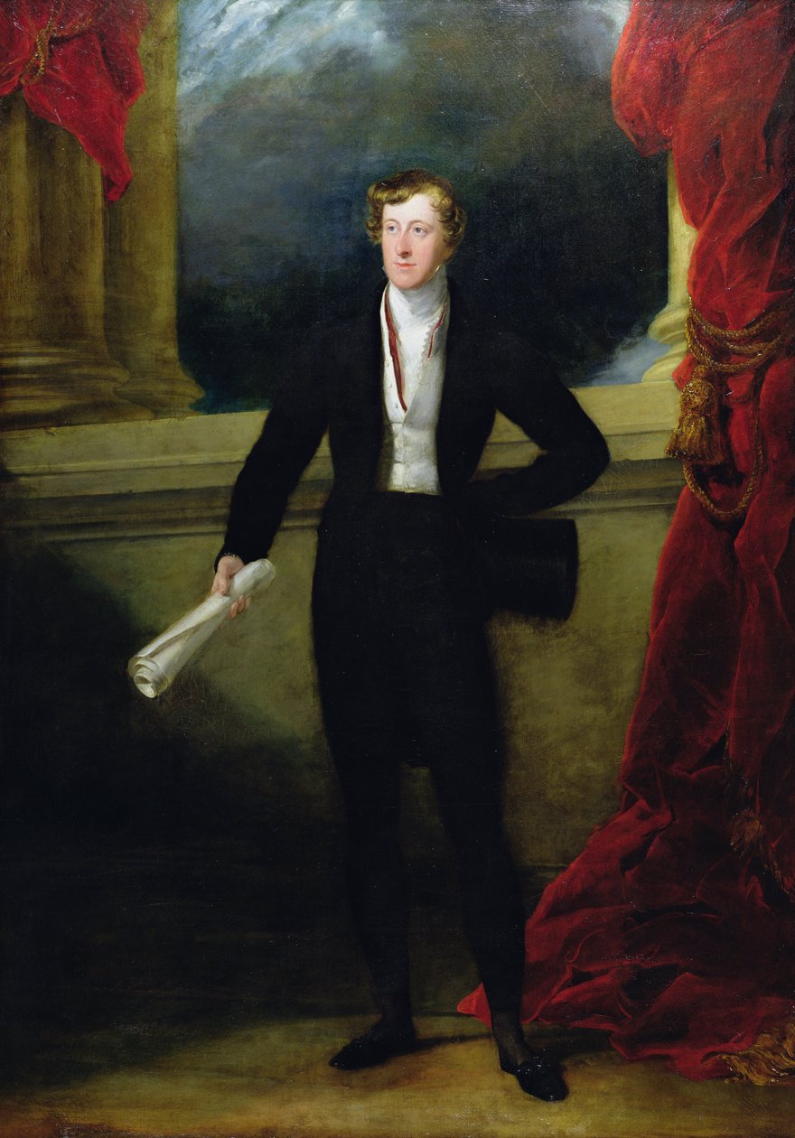 Portræt af William Spencer Cavendish, 6. hertug af Devonshire, ca. 1822-86 (olie på lærred) af George Hayter