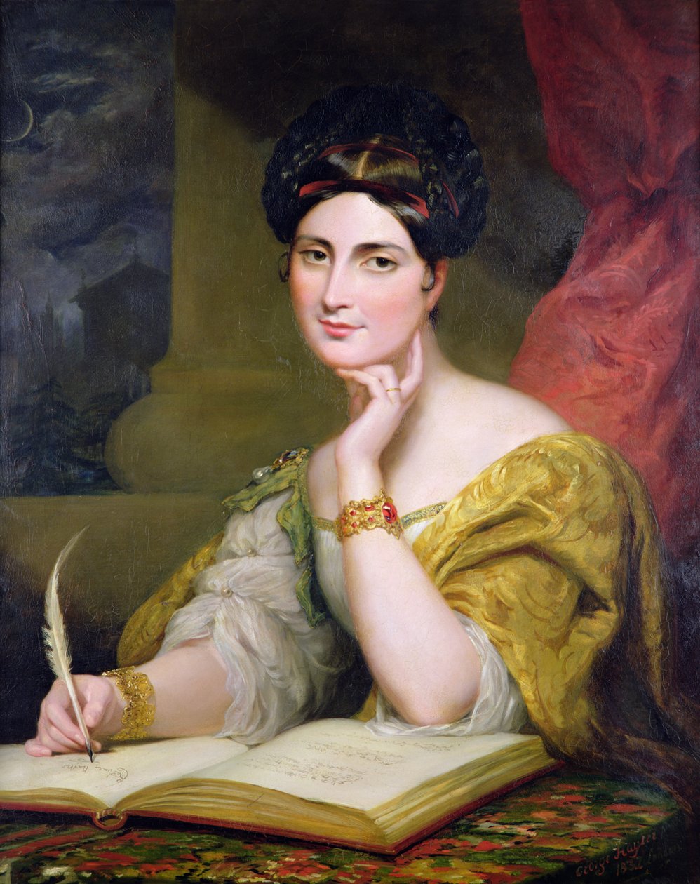 Portræt af Hon. Fru Caroline Norton af George Hayter