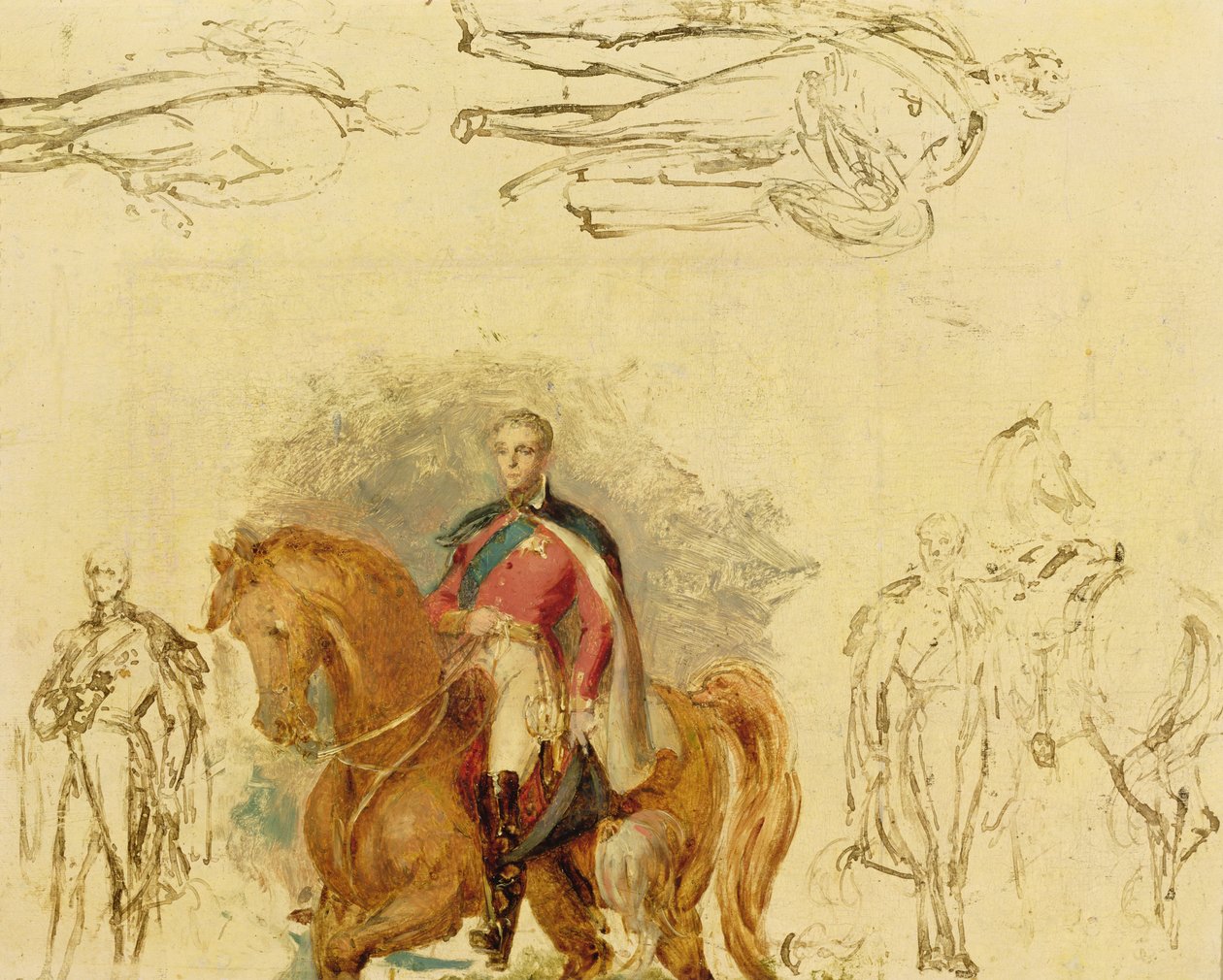 Studier for hertugen af Wellington (1769-1852) (olie om bord) af George Hayter
