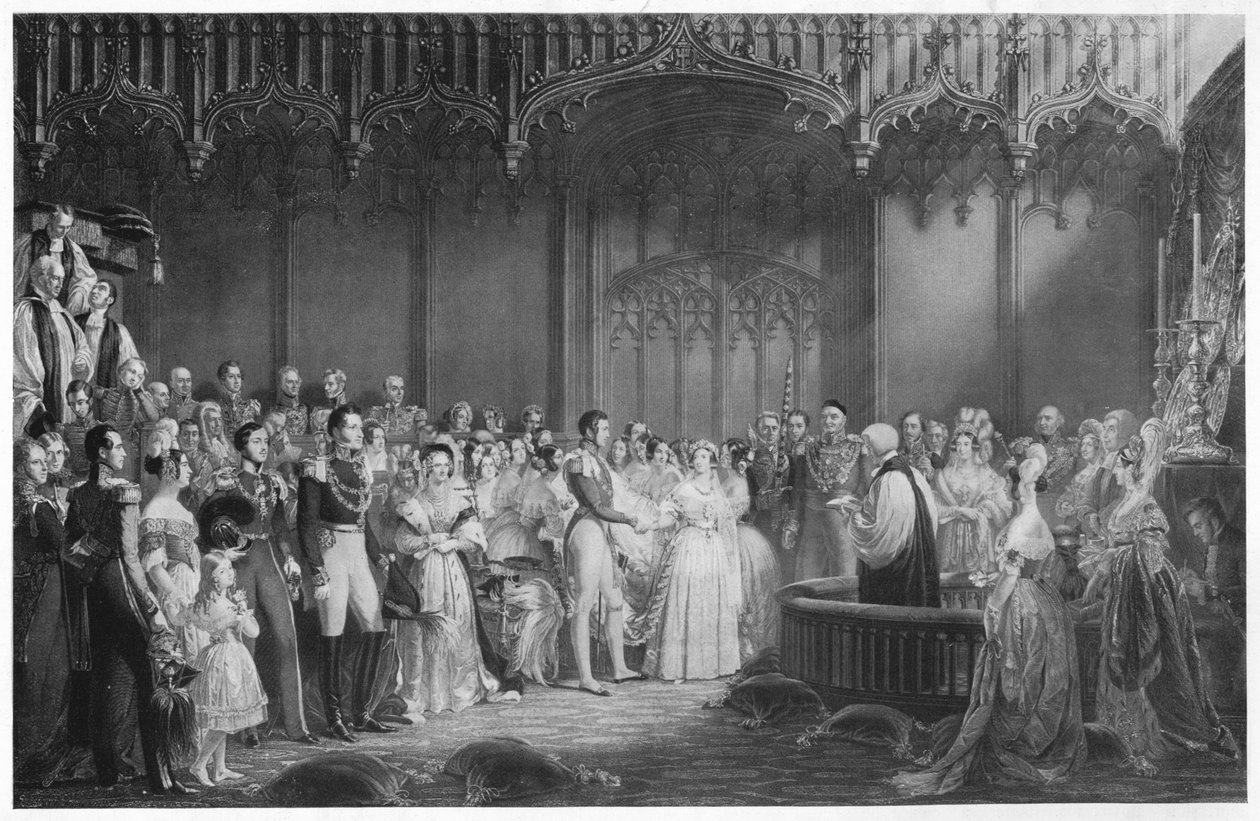 Dronning Victorias og Prins Alberts ægteskab, c1840, 1911 af George Hayter