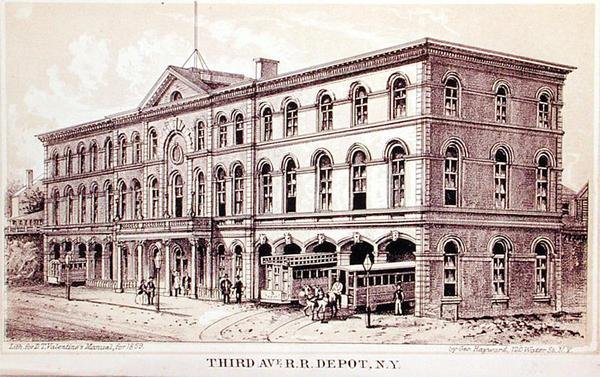 Udsigt over Third Avenue Railroad Depot, illustration til 