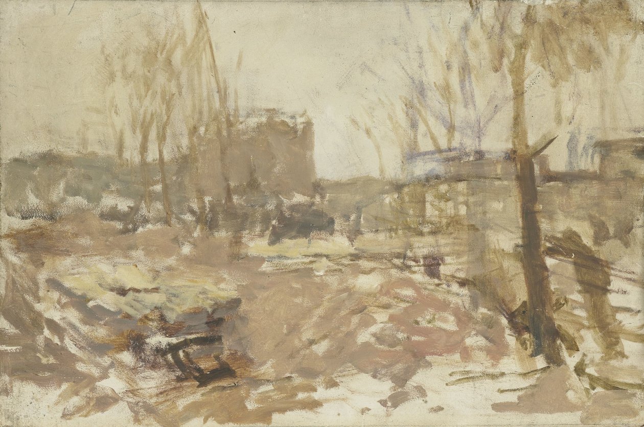 Byggeplads ved De Clercqstraat af George Hendrik Breitner