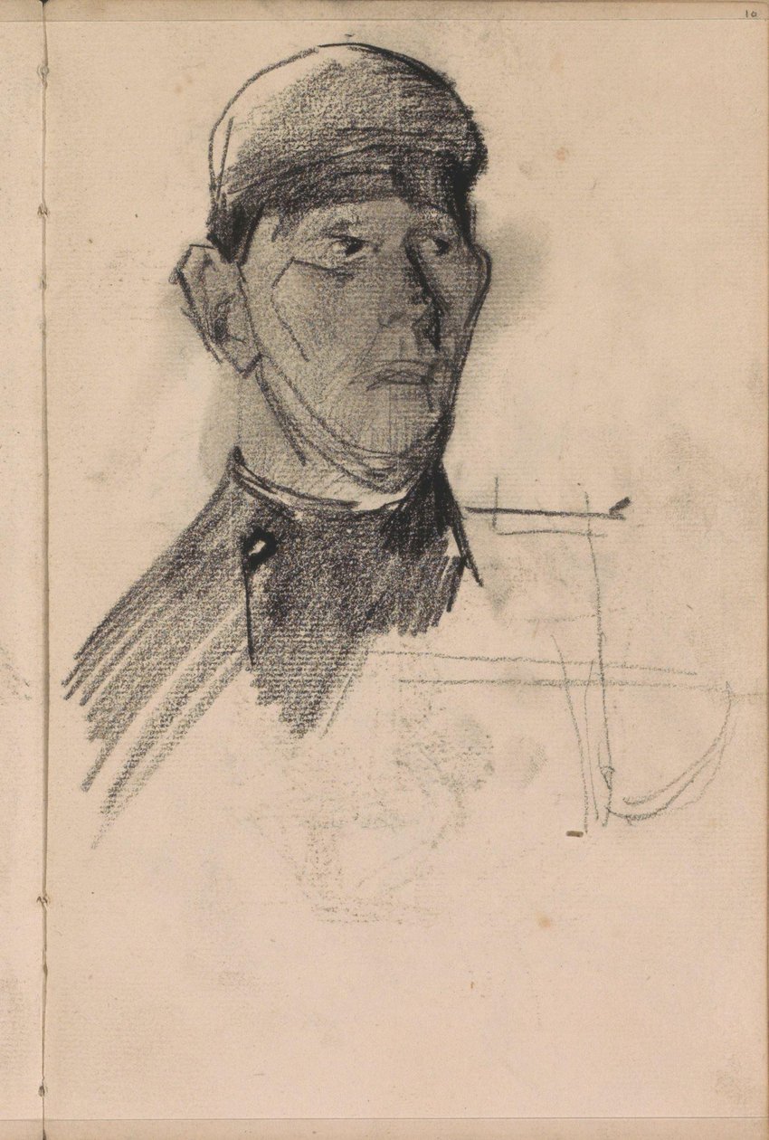 Buste af en mand med hovedbeklædning af George Hendrik Breitner