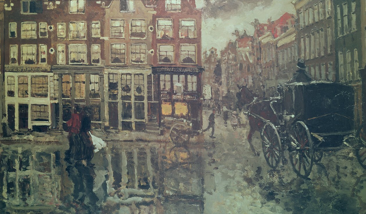 Hjørne af Leidsche Square, Amsterdam (olie) af George Hendrik Breitner