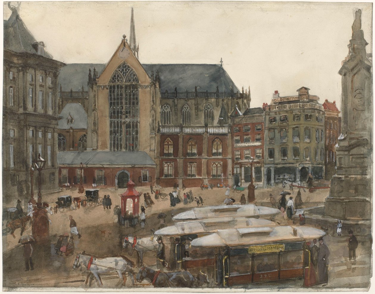Dam-pladsen i Amsterdam af George Hendrik Breitner