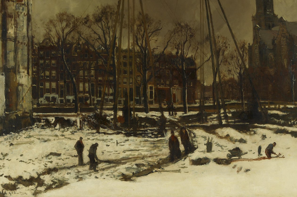 Gennembrud i Raadhuisstraat om vinteren af George Hendrik Breitner