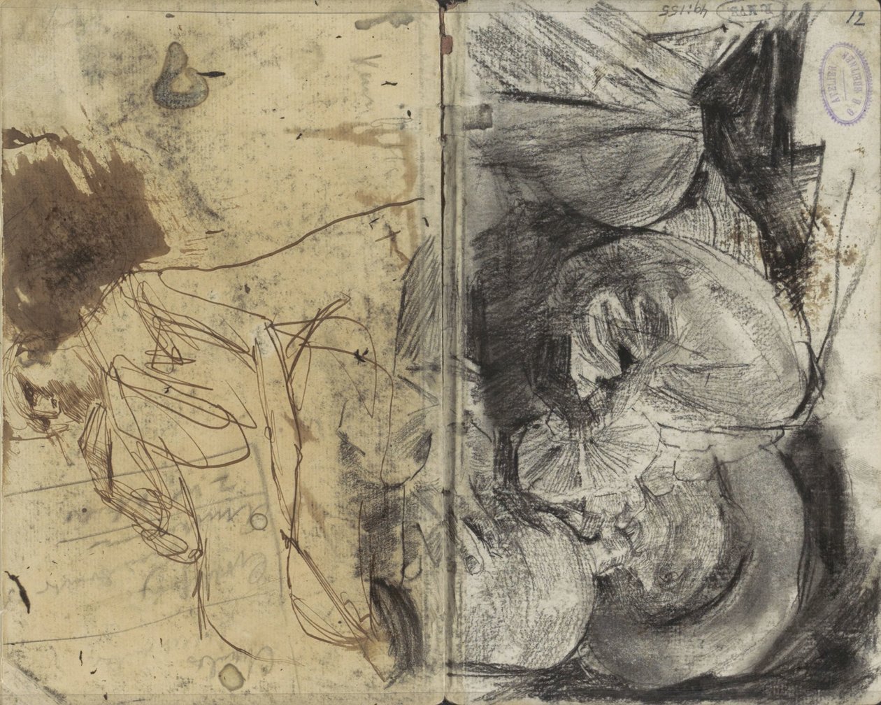 Drikmand i 1600-tals tøj og en siddende mand af George Hendrik Breitner
